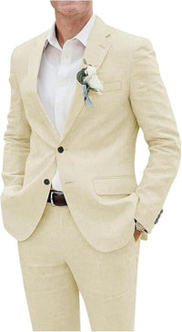 Fashion Casual Men's Suit Linen Slim Fit