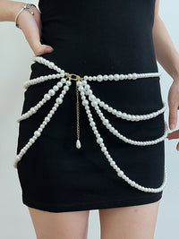 Multi-layer Pearl Waist Chain Female Tassel Belt Dress Sweater