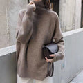 New Relaxed-fit Korean-style Cozy Knit Sweater With A High Neck