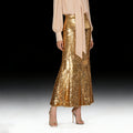 Spring New Elegant Trendy Sequin Patchwork Design High-Waist Long Dress