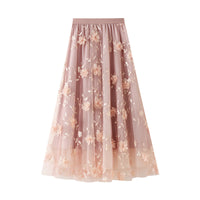 Mesh Embroidery Heavy-work Skirt For Women