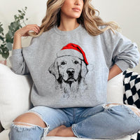 Christmas Puppy Print Polyester Round Neck Sweatshirt Unisex