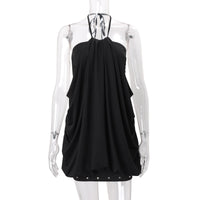 French-style Sleeveless Halter Dress For Women