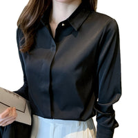 Womens Black Wrinkle-Resistant Shirt