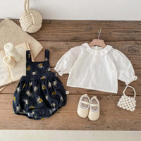 Baby Spring Clothes Small Floral Suspender Jumpsuit For Women