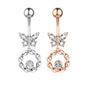 New Butterfly Zircon Belly Button Ring Belly Button Piercing Jewelry