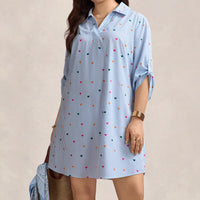 Commuter Style Blue Striped Long Sleeve Shirt