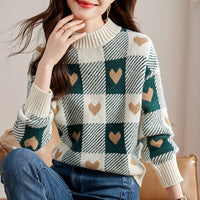 New Small Idle Style Loose Soft Glutinous Half Turtleneck Sweater