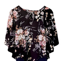 Fashion Round Neck Shirt With Half Sleeve Loose Women's Shirt