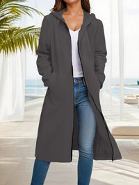 Fashionable Simple Comfortable All-match Slimming Hooded Coat