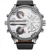 Bold Dual-Time Black Outdoor Sports Watch