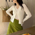 Women's Fake Two-piece Sunken Stripe Long-sleeved Sweater