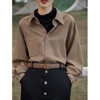 French Style Retro Plaid Shirt For Women