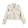 New Spring And Autumn Casual Loose European And American Style Suede Fabric Jacket Short Coat
