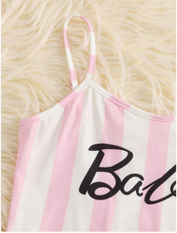 Cute And Comfortable Sling Striped Suit