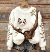 Christmas-themed Flannel Hoodie With Autumnwinter Prints