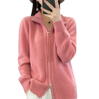 Leisure Lazy Double Zipper Sweater Loose Knitted