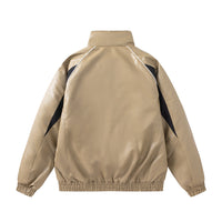Men's Color Matching Motorcycle Cotton-padded Coat