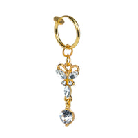 Heart-shaped Zircon Ring Without Perforation Body Piercing Jewelry Titanium Steel Inlaid Pearl Navel Nail
