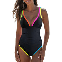 Multicolor Edging Close-fitting And Slim-fitting Thin Bikini