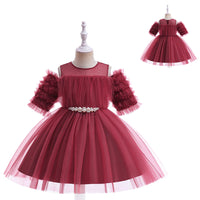 Girls' Fashion Simple Mesh Princess Dress