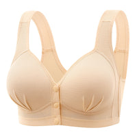 Front Buckle Without Steel Ring Plus Size Bra Backless Traceless Without Steel Ring Big Breast Contrast Bra
