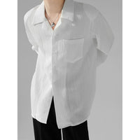 Draping Cuban Collar Loose Shirt All-match Texture