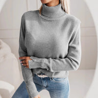 Elegant Lapel Slim Fit Solid Color Pullover Sweater