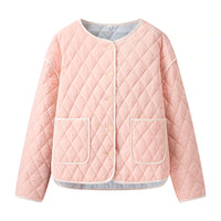 Casual Loose All-match Diamond Pattern Cotton-padded Coat