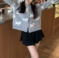 Contrast Color Dog Jacquard Round Neck High Sense Autumn And Winter New Knitted