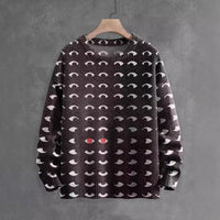 Knitted Pullover Sweater Ghost Series Printed Loose Long Sleeves
