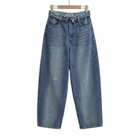Niche High-waisted Wide-leg Pants With A Curled Hem For Women