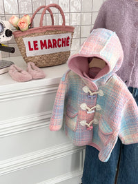 Girls' Fashion Casual Plaid Coat