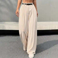 Women's Elegant Casual Wide-Leg Straight Pants With Belt