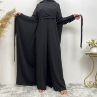 Clear Color V-neck Patchwork Jumpsuit Wide Leg Pants