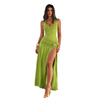 Elegant And Sexy Backless Pleated Dress