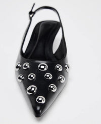 Women's Shoes Low-cut Pointed-toe Rivet-decorated Stilettos