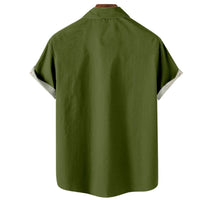 Summer Stripes Floral 3D Printed Short Sleeve Fashion Polo Collar Men's Pocket Shirt