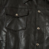 Lapel PU Leather Coat Men's Spring And Autumn