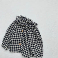 Baby western style comfortable wood ear collar small shirt
