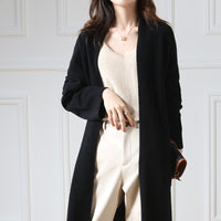 Super Long Wool Knit Cardigan Women