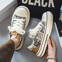 Casual Graffiti Embroidered Canvas Shoes