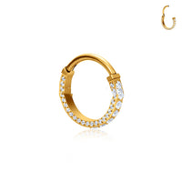 G23 Titanium Alloy Three-sided Inlaid Zircon Nose Ring Earrings Human Body Piercing Accessories