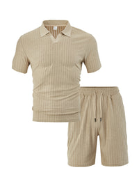 Men's Breathable Figured Cloth Crew Neck Casual Sports Suit