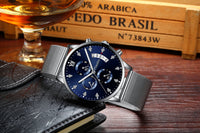 Men's Waterproof Luminous Multi-functional Diamond Quartz Watch