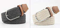 Women's Canvas Belt Student Pants Casual Stretch Braided Needle Buckle