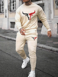 Men's Printed Casual Sports Long-sleeved Sweater
