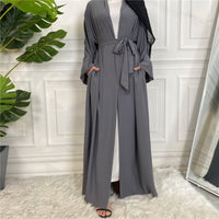 Lace Up Cardigan Robe With Cuffs And Pockets
