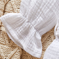Baby Double Yarn Woven Belt Belt Bow Jumpsuit