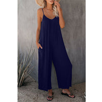 European And American Suspender Jumpsuit Women's New Solid Color